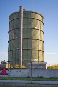 Das Gasometer am Phoenix West in Dortmund.