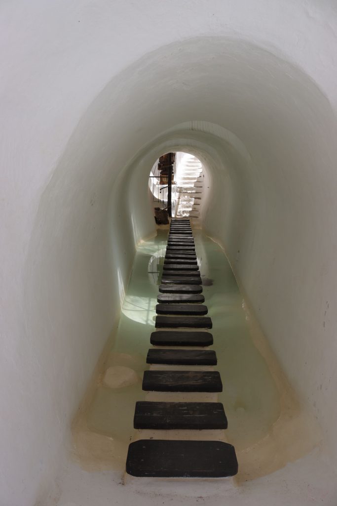 Ein Tunnel mit Stufen im Wasser. Foto: NIklas Brose